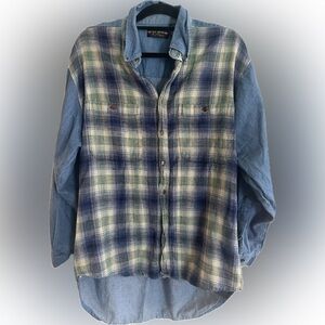 Casual Blue Plaid Button-Down Shirt